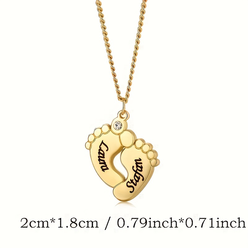 Custom Engraved Name Necklace Zirconia Ankle Pendant Letter Jewelry
